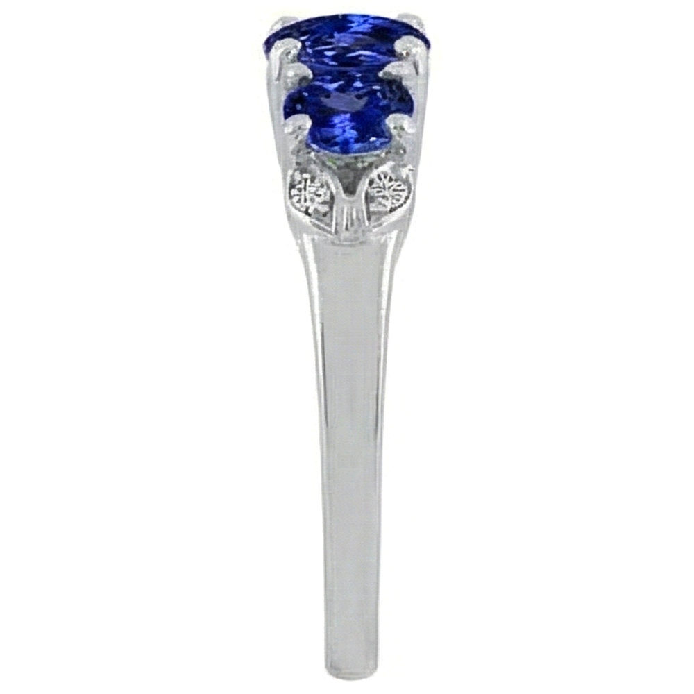 Tanzanite AAA Round Natural Earth Mined Diamond 2.75 Carat Ring Gemstone Jewelry