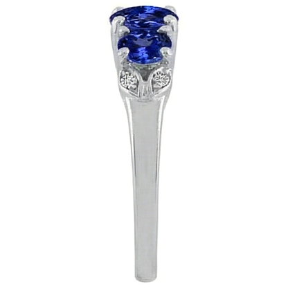 Tanzanite AAA Round Natural Earth Mined Diamond 2.75 Carat Ring Gemstone Jewelry