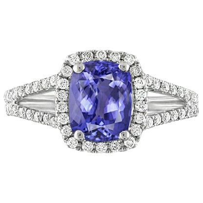 Tanzanite And Natural Earth Mined Diamond 4.85 Carats Anniversary Ring