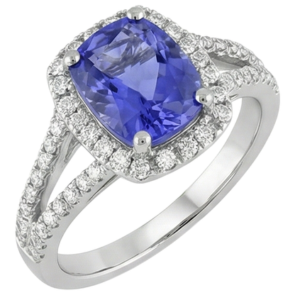 Tanzanite And Natural Earth Mined Diamond 4.85 Carats Anniversary Ring