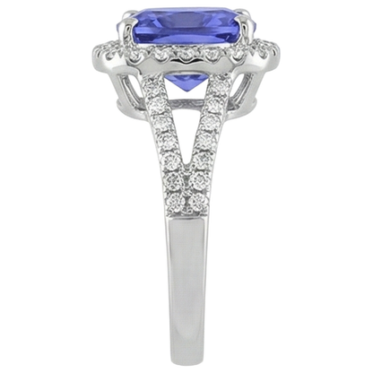 Tanzanite And Natural Earth Mined Diamond 4.85 Carats Anniversary Ring