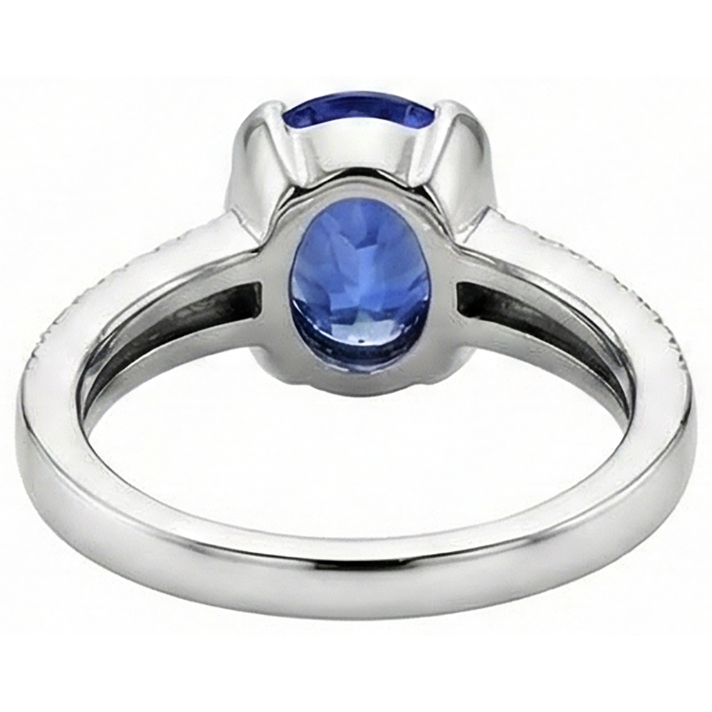 Tanzanite Oval And Round Natural Earth Mined Diamonds 3.75 Carat Gemstone Ring Jewelry