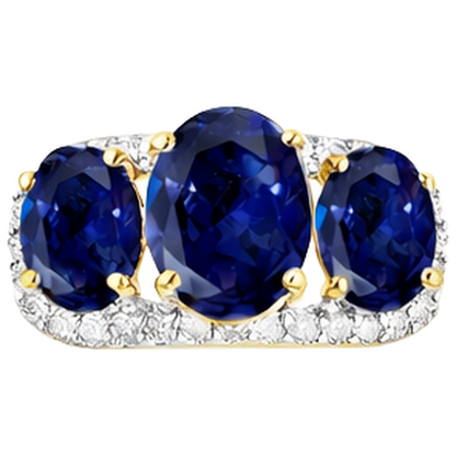 Tanzanite Oval And Round Natural Earth Mined Diamonds 6 Carat Anniversary Ring Jewelry