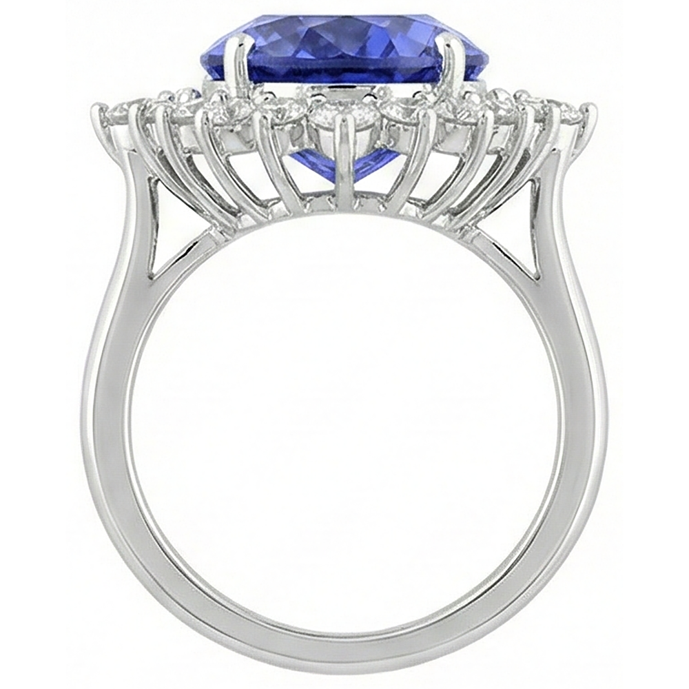 Tanzanite Oval Natural Earth Mined Diamond Engagement Ring 8.50 Carat Gemstone Jewelry New