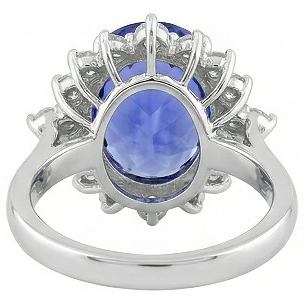 Tanzanite Oval Natural Earth Mined Diamond Engagement Ring 8.50 Carat Gemstone Jewelry New
