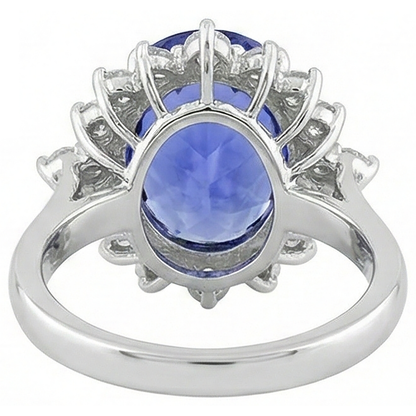 Tanzanite Oval Natural Earth Mined Diamond Engagement Ring 8.50 Carat Gemstone Jewelry New