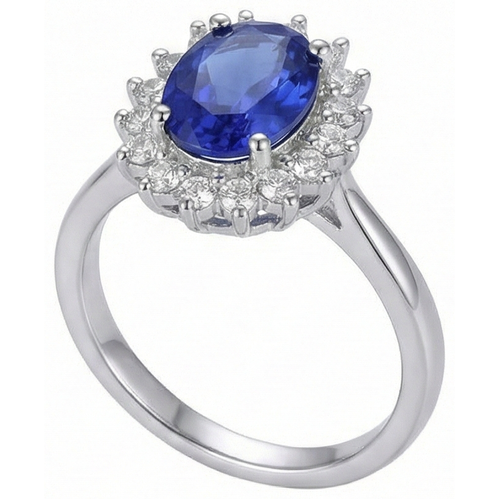 Tanzanite Ring With Natural Earth Mined Diamond White Gold 4.5 Ct Gemstone Jewelry