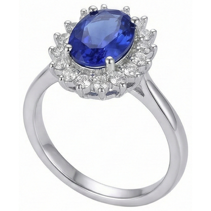 Tanzanite Ring With Natural Earth Mined Diamond White Gold 4.5 Ct Gemstone Jewelry