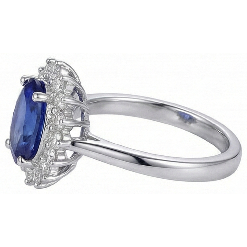 Tanzanite Ring With Natural Earth Mined Diamond White Gold 4.5 Ct Gemstone Jewelry