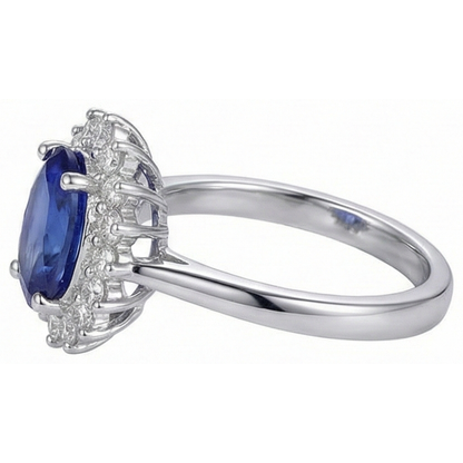 Tanzanite Ring With Natural Earth Mined Diamond White Gold 4.5 Ct Gemstone Jewelry