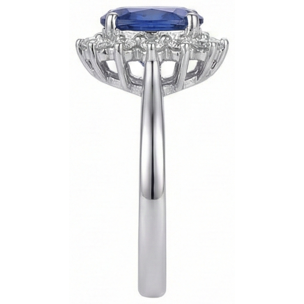 Tanzanite Ring With Natural Earth Mined Diamond White Gold 4.5 Ct Gemstone Jewelry