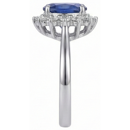 Tanzanite Ring With Natural Earth Mined Diamond White Gold 4.5 Ct Gemstone Jewelry