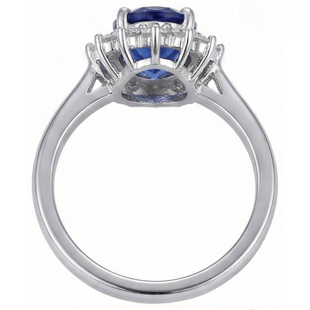 Tanzanite Ring With Natural Earth Mined Diamond White Gold 4.5 Ct Gemstone Jewelry