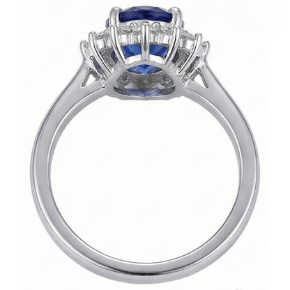 Tanzanite Ring With Natural Earth Mined Diamond White Gold 4.5 Ct Gemstone Jewelry