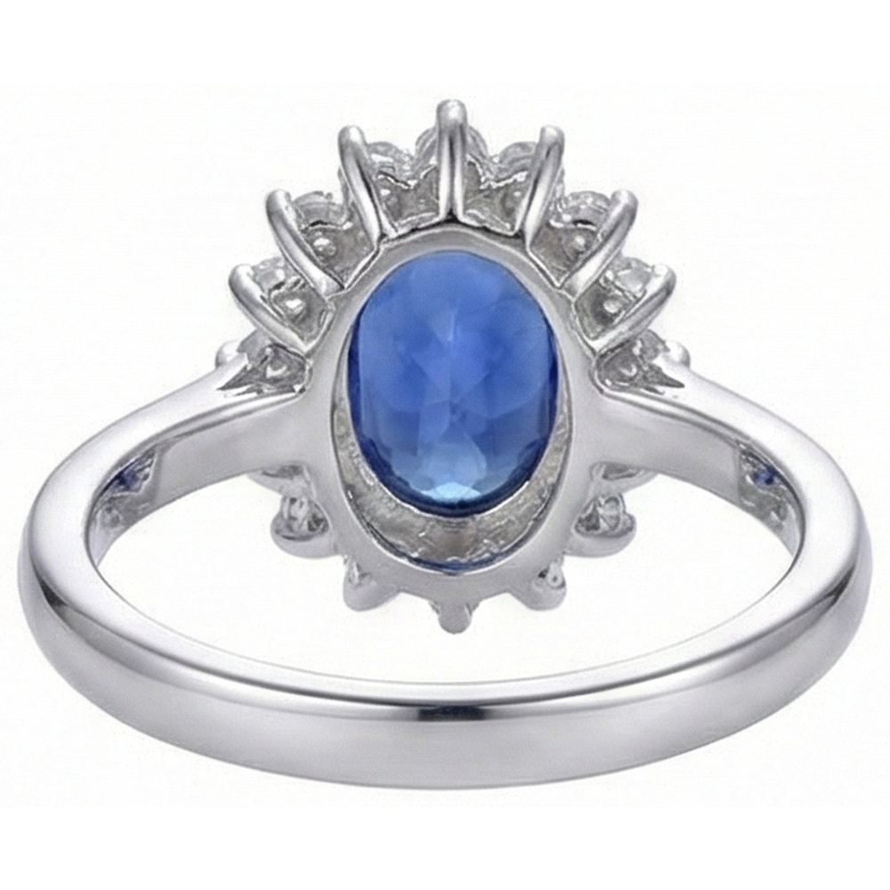 Tanzanite Ring With Natural Earth Mined Diamond White Gold 4.5 Ct Gemstone Jewelry