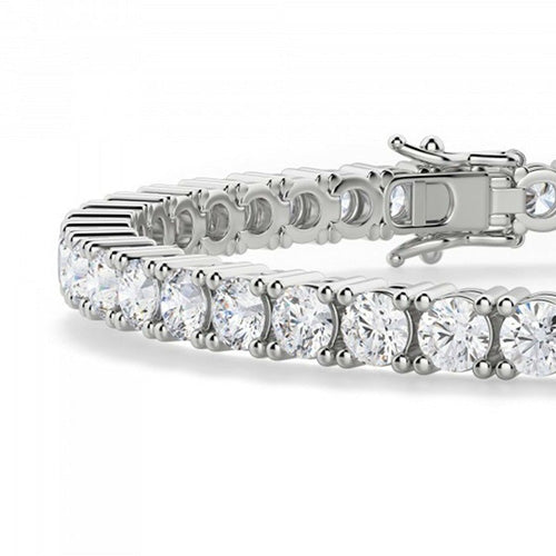 Tennis Bracelet Round Cut 8.10 Carats Sparkling Lab Grown Diamonds White Gold