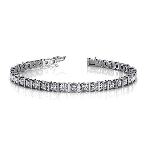 Tennis Bracelet Solid Jewelry 9.25 Carats Sparkling Round Lab Grown Diamond