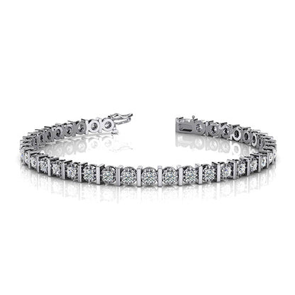 Tennis Bracelet Solid Jewelry 9.25 Carats Sparkling Round Lab Grown Diamond
