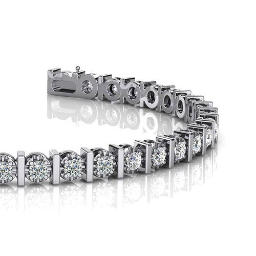Tennis Bracelet Solid Jewelry 9.25 Carats Sparkling Round Lab Grown Diamond