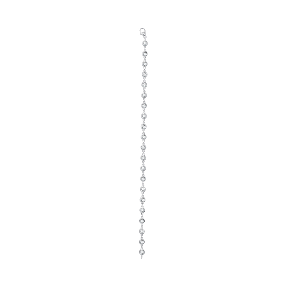 Tennis Bracelet White Gold Round Lab Grown Diamond By The Yard 3 Ct