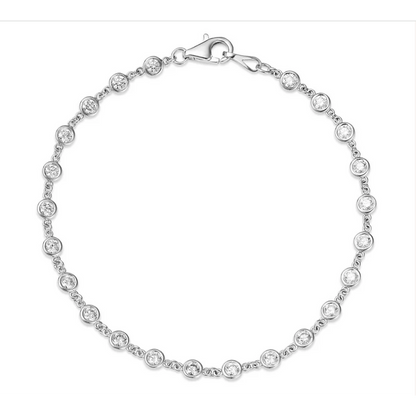 Tennis Bracelet White Gold Round Lab Grown Diamond By The Yard 3 Ct