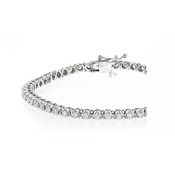 Tennis Bracelet White Gold Round Lab Grown Diamonds White Gold 6 Ct