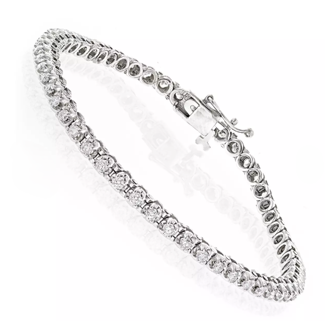 Tennis Bracelet White Gold Round Lab Grown Diamonds White Gold 6 Ct