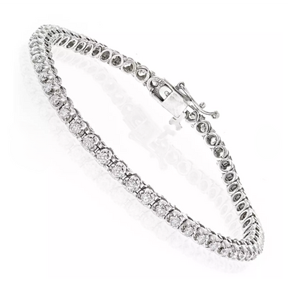 Tennis Bracelet White Gold Round Lab Grown Diamonds White Gold 6 Ct