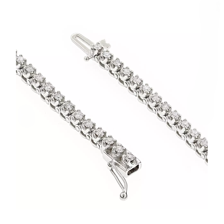 Tennis Bracelet White Gold Round Lab Grown Diamonds White Gold 6 Ct