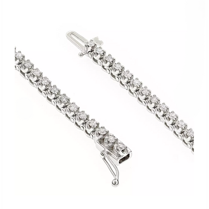 Tennis Bracelet White Gold Round Lab Grown Diamonds White Gold 6 Ct