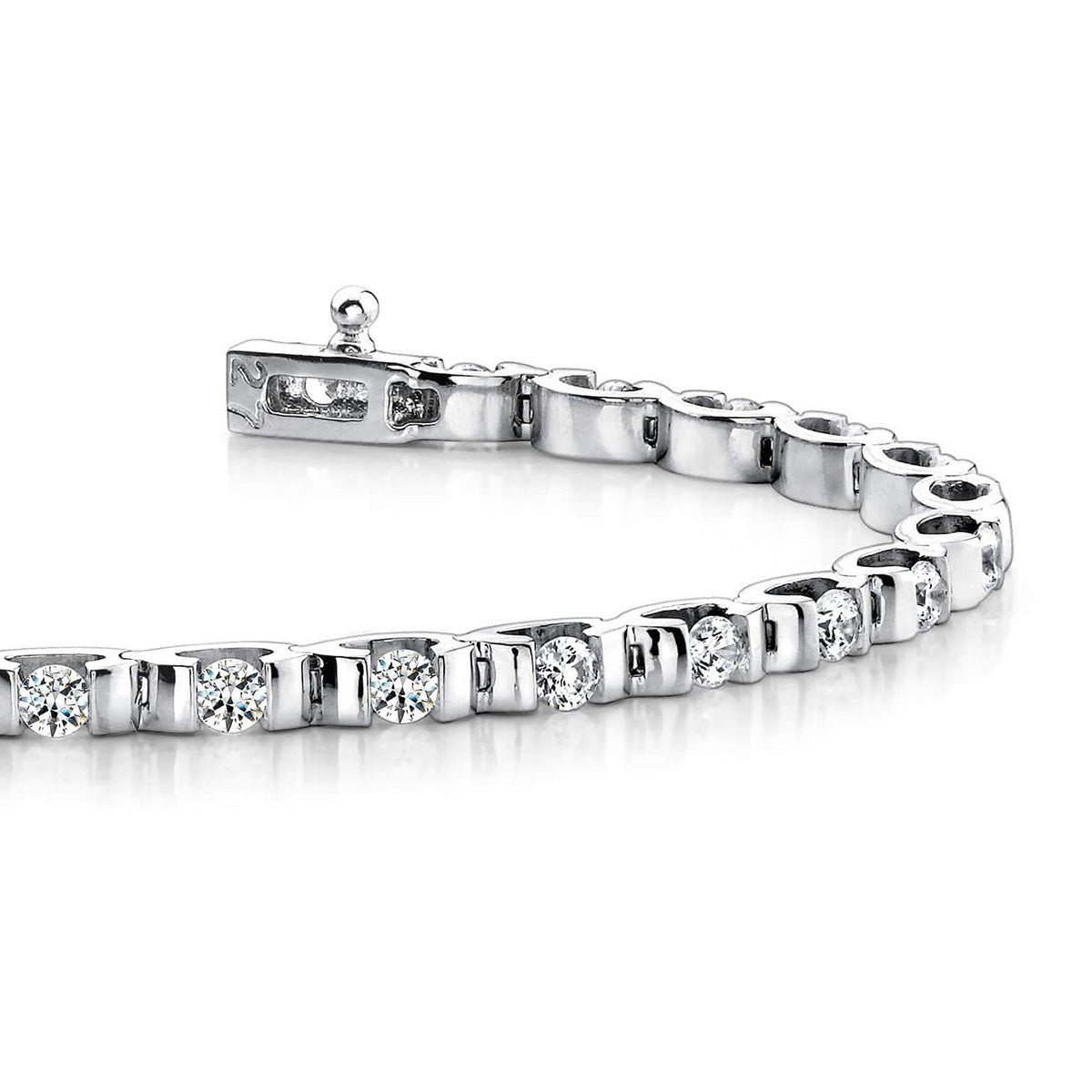 Tennis Bracelet Women 3 Carats Round Brilliant Cut Lab Grown Diamonds