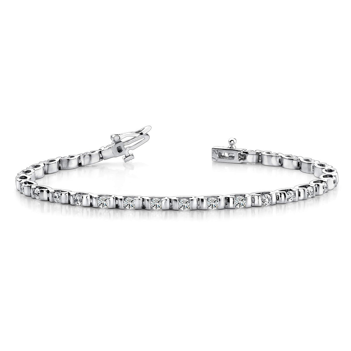 Tennis Bracelet Women 3 Carats Round Brilliant Cut Lab Grown Diamonds