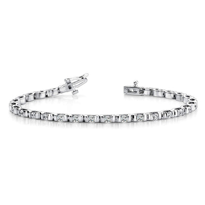 Tennis Bracelet Women 3 Carats Round Brilliant Cut Lab Grown Diamonds