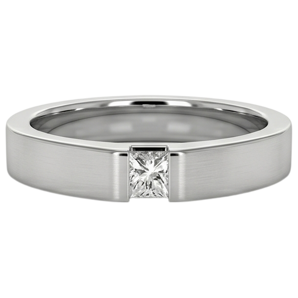Tension Princess Diamond Anniversary Ring White Gold 10K 0.75 Carats