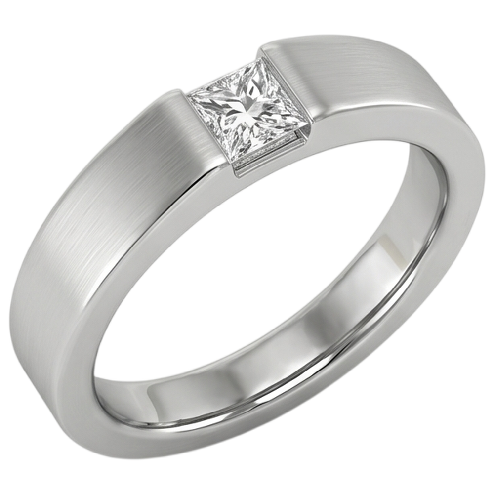 Tension Princess Diamond Anniversary Ring White Gold 10K 0.75 Carats