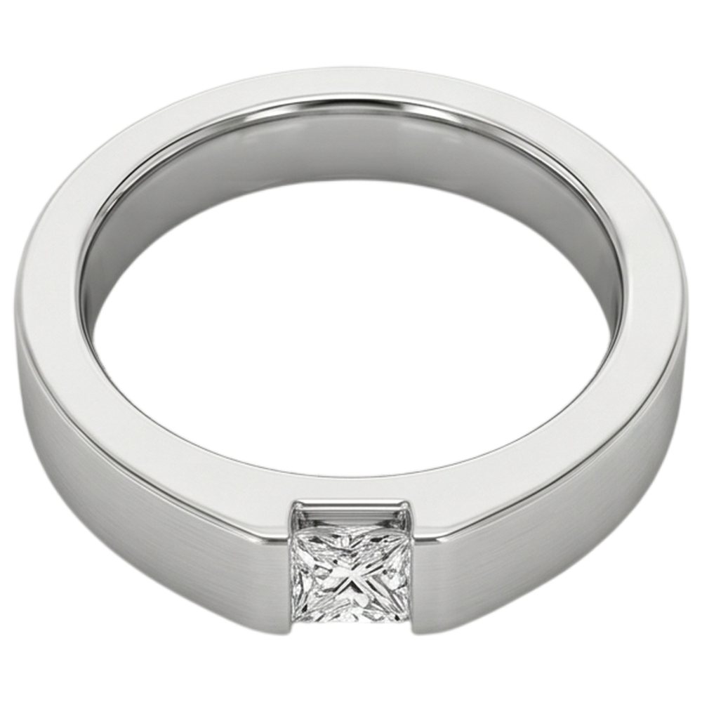 Tension Princess Diamond Anniversary Ring White Gold 10K 0.75 Carats