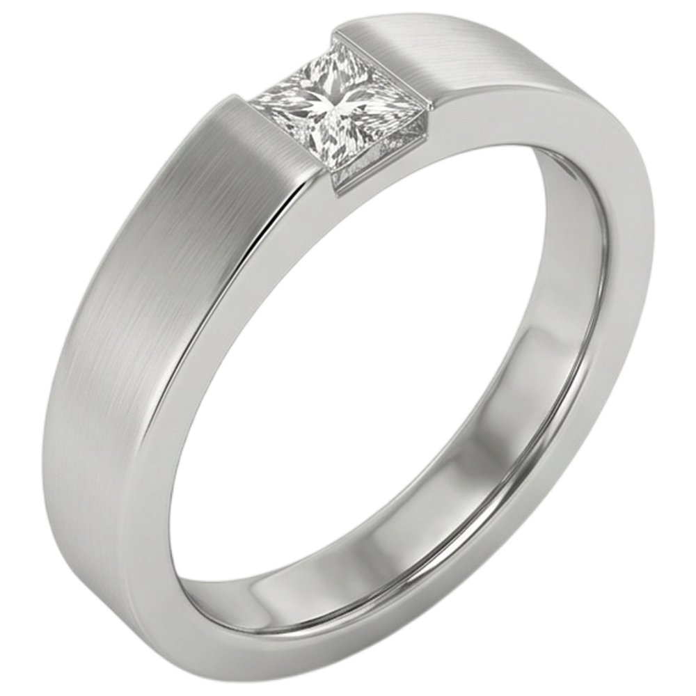Tension Princess Diamond Anniversary Ring White Gold 10K 0.75 Carats