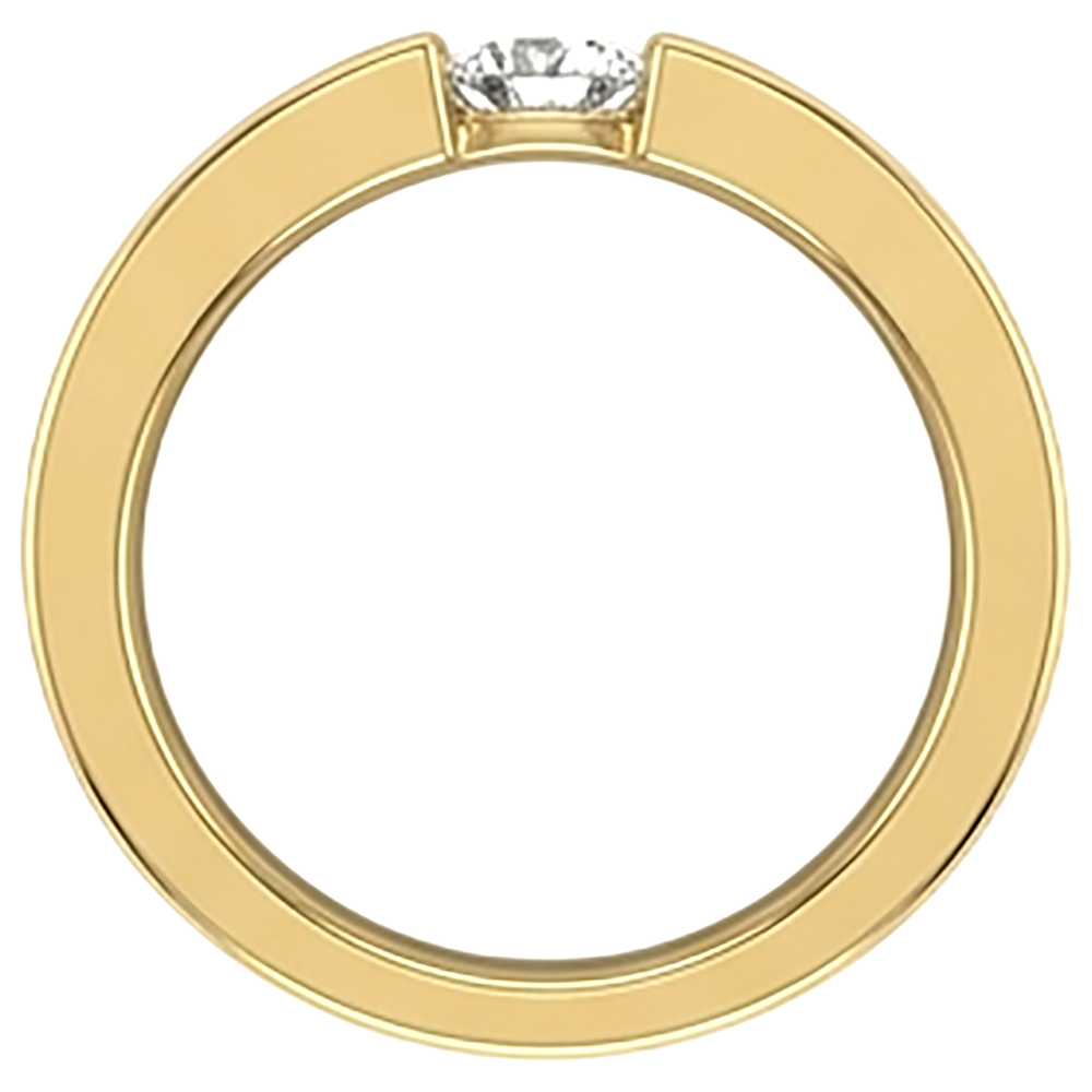 Tension Set Band Yellow Gold 10K Round Diamond 1 Carat Men's Ring