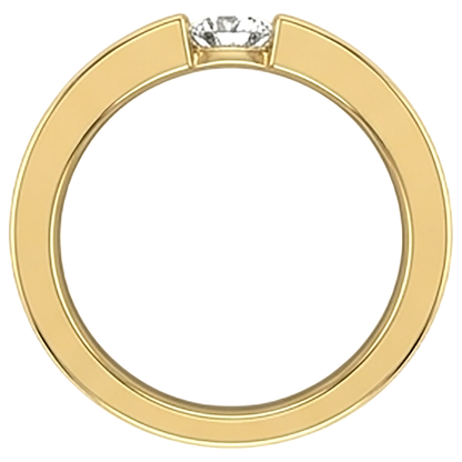 Tension Set Band Yellow Gold 10K Round Diamond 1 Carat Men's Ring