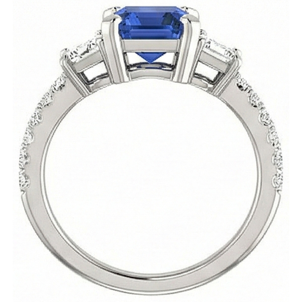 natural emerald sapphire 4.50ct ring profile view