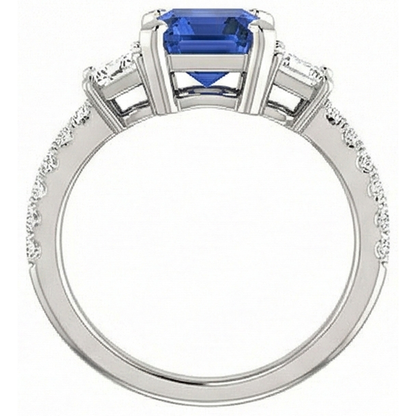 natural emerald sapphire 4.50ct ring profile view