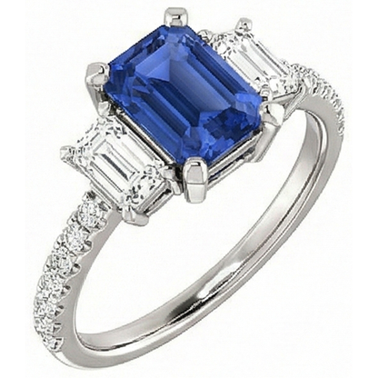 natural emerald sapphire 4.50ct ring side angle