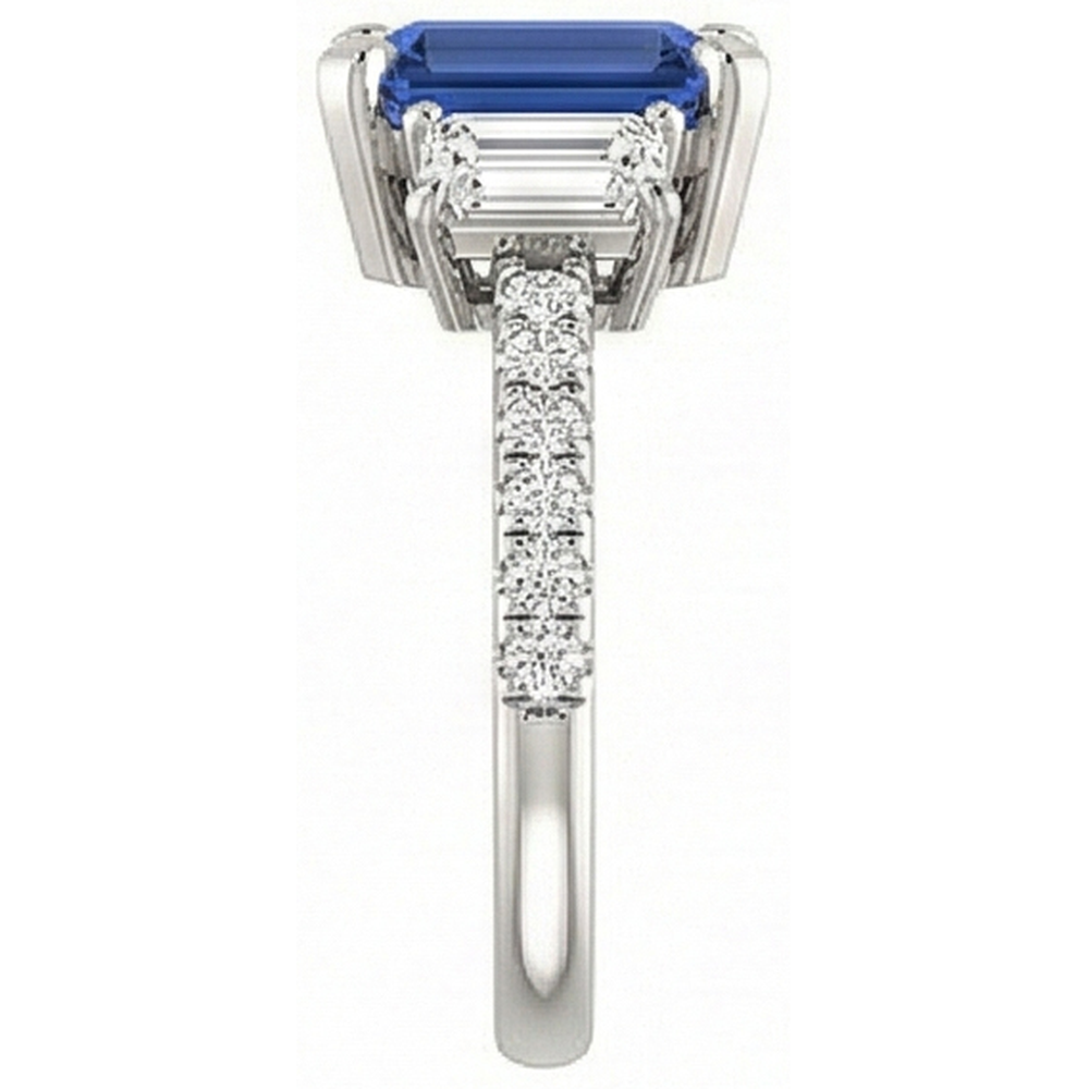 natural emerald sapphire 4.50ct ring top view