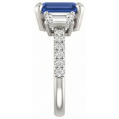 natural emerald sapphire 4.50ct ring top view