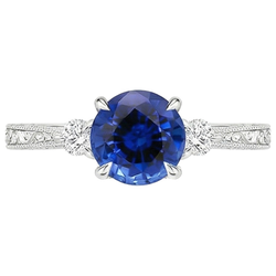 Natural Sapphire Ring 2.50ct - White Gold 14K