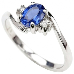 Three Stone Kashmir Sapphire With Natural Earth Mined Diamonds Ring 1.70 Ct Gold 14K