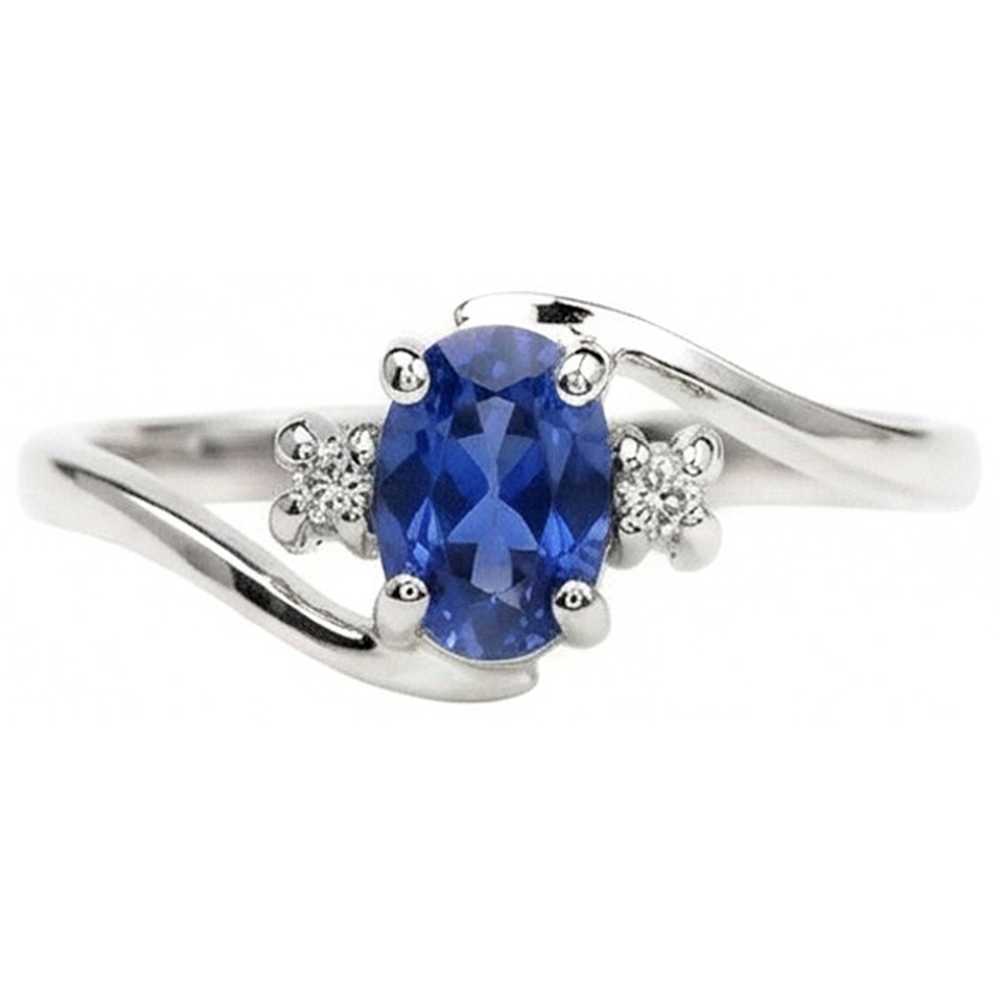 Three Stone Kashmir Sapphire With Natural Earth Mined Diamonds Ring 1.70 Ct Gold 14K