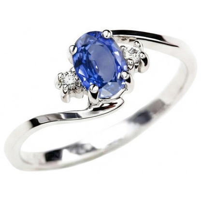 Three Stone Kashmir Sapphire With Natural Earth Mined Diamonds Ring 1.70 Ct Gold 14K