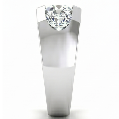 Three Stone Men's Ring Lab Grown Round Diamonds 10K Gold