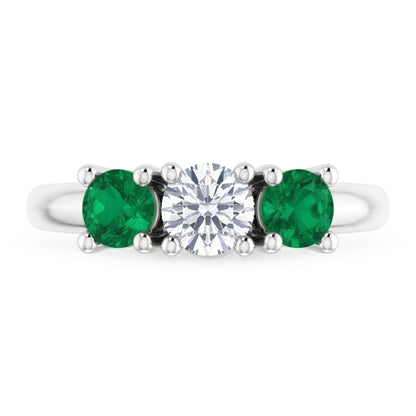 Three Stone Natural Earth Mined Diamond Ring 0.60 Carats 4 Prong Setting Women Jewelry